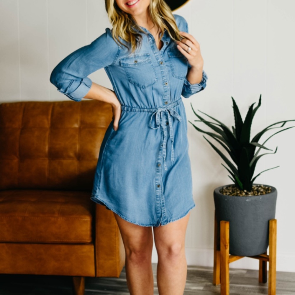 Chambray Tencel Dress